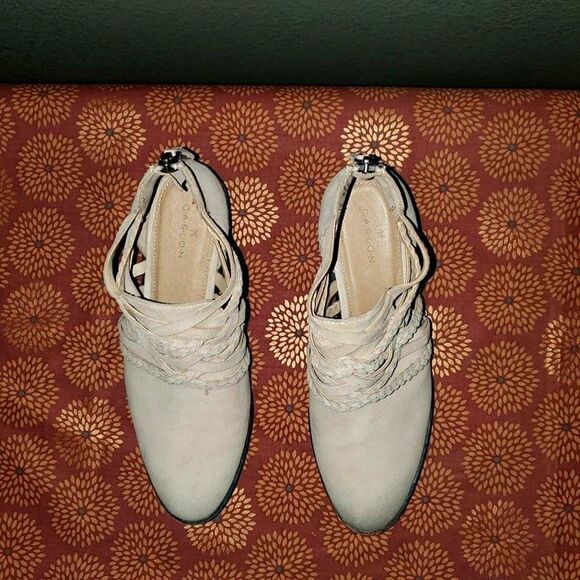 Caslon Womens Shooties Pink 7 Liam Braided Strap Pink Suede Ankle Booties - Picture 3 of 9